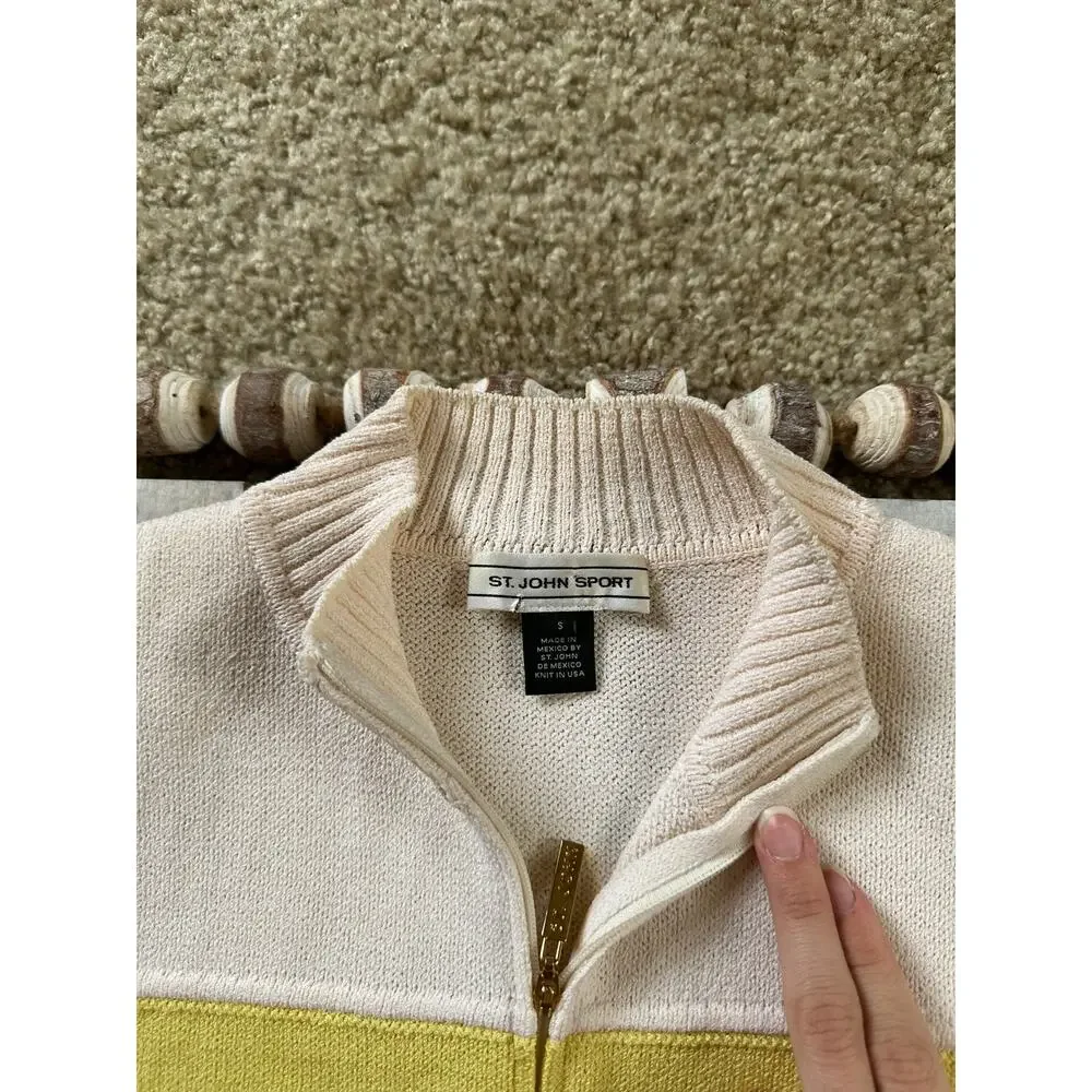 St John Sport Wool Blend Multicolor Colorblock Stripe Jacket